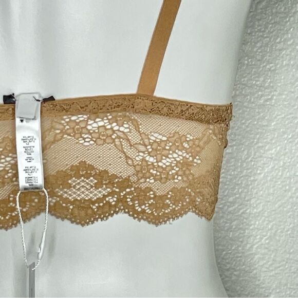 Cosabella Tan Everyday Lace Plunge Bralette Size Small New - Picture 7 of 16